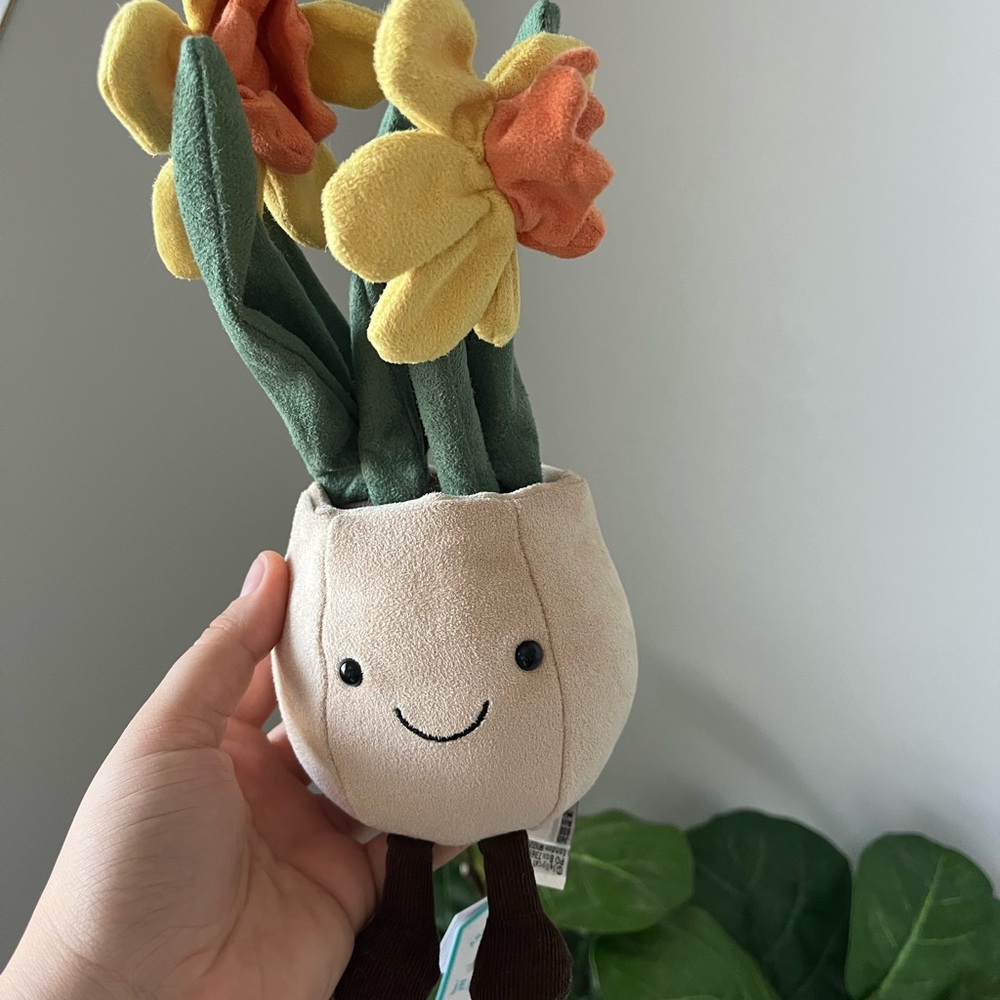 Jellycat Daffodil Plush Toy with Yellow and Orange Blooms